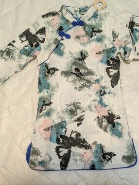 Girls Butterfly Chinese Cheongsam Qipao NWT Dress Size 3-4T  Asian Multicolored
